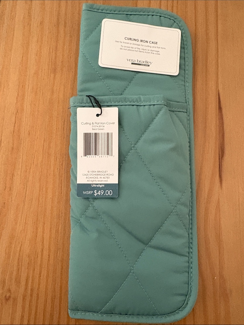 Vera Bradley Teal Curling & Flat Iron Cover